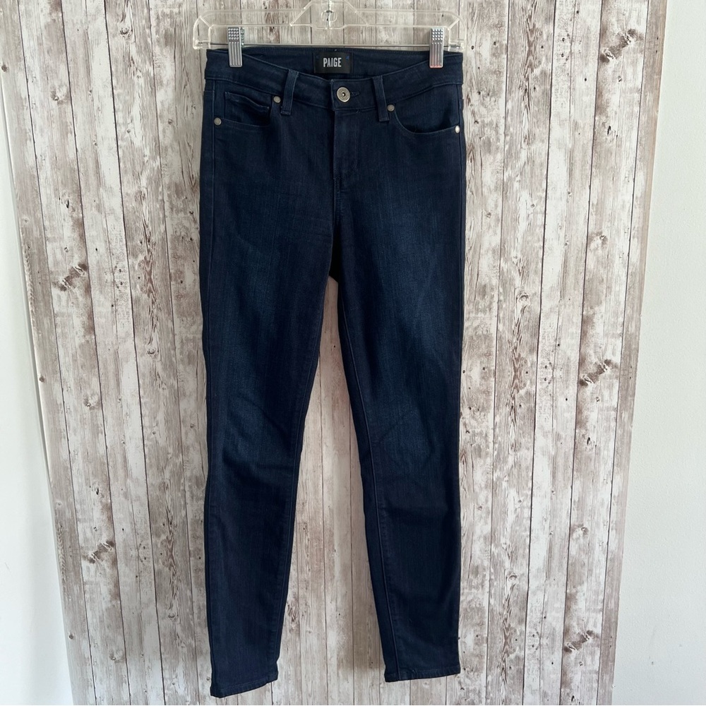 PAIGE Women's Dark Blue Verdugo Ankle Skinny Jeans Preppy Classic Mom 26 - Picture 1 of 4